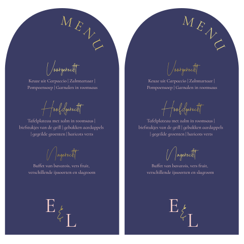 Menukaarten 2 stuks | 20x10cm